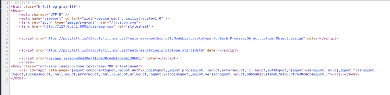 page source-code of ping-crm