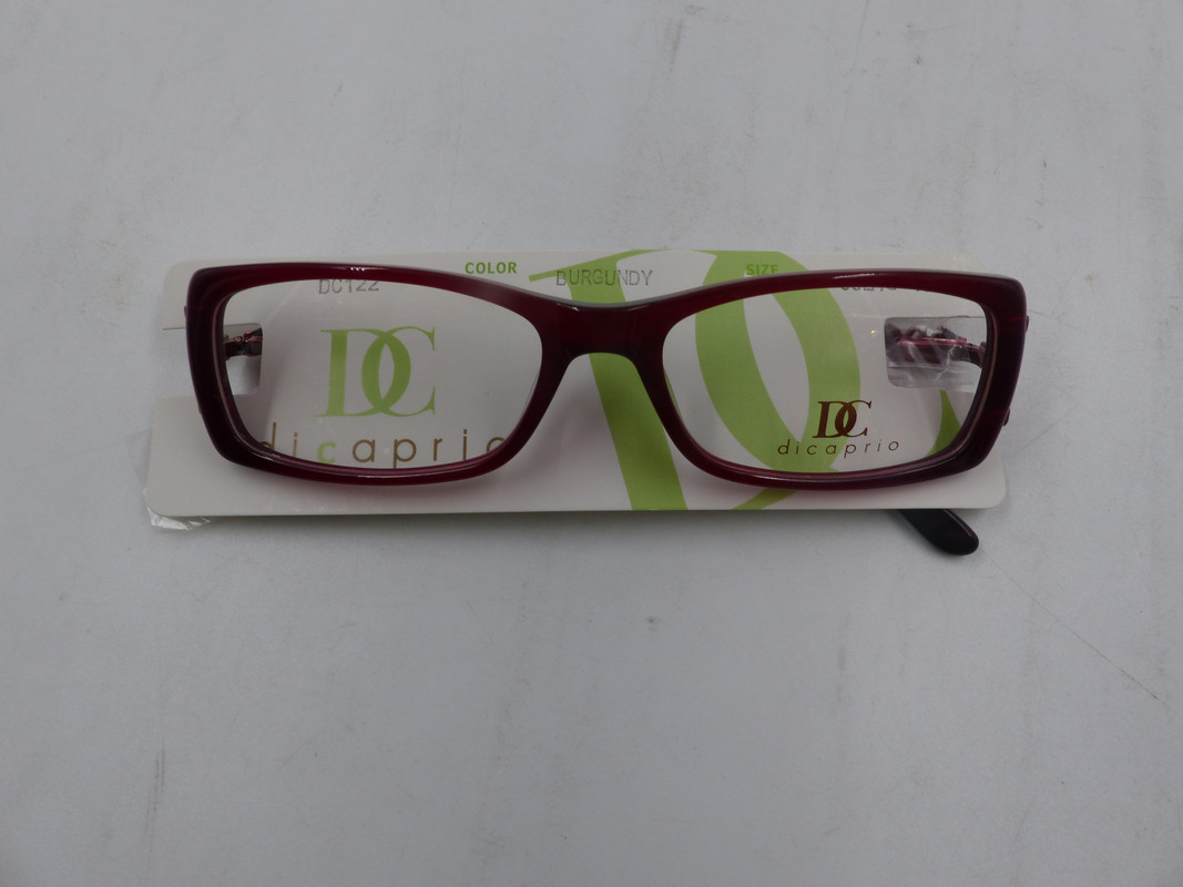 DICAPRIO DC122 BURGUNDY WOMENS EYEGLASSES IN SIZE 58-18-137 W JEWEL DETAILING