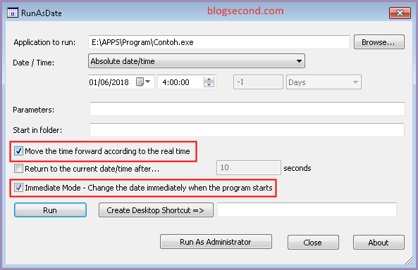 Cara Menggunakan Program RunAsDate di PC