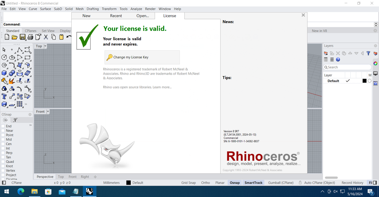 Working with Rhinoceros 8.7.24134.3001 full