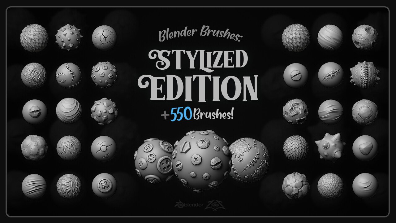 ArtStation 550+ Blender Brushes Stylized Edition 2024 Free Daz 3D