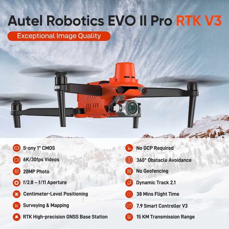 AUTEL EVO II PRO RTK V3 RUGGED BUNDLE Drone 6K 38 harga review spesifikasi drone pemetaan