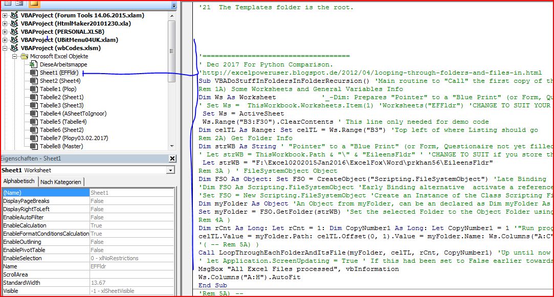 Sub VBADoStuffInFoldersInFolderRecursion()