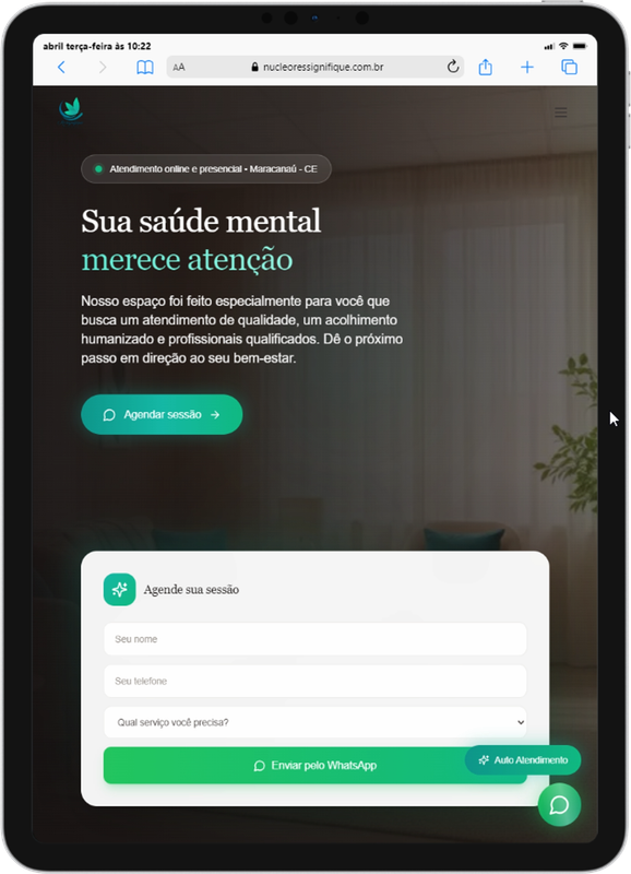 Site Institucional com Blog criado para a &aacute;rea de sa&uacute;de e psicologia do N&uacute;cleo Ressignifique