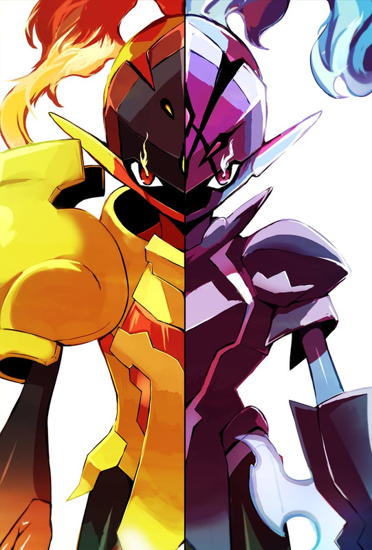 ceruledge-and-armarouge-pokemon-drawn-by