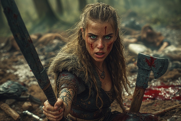 Viking-girl-holding-norse-axe-(19)