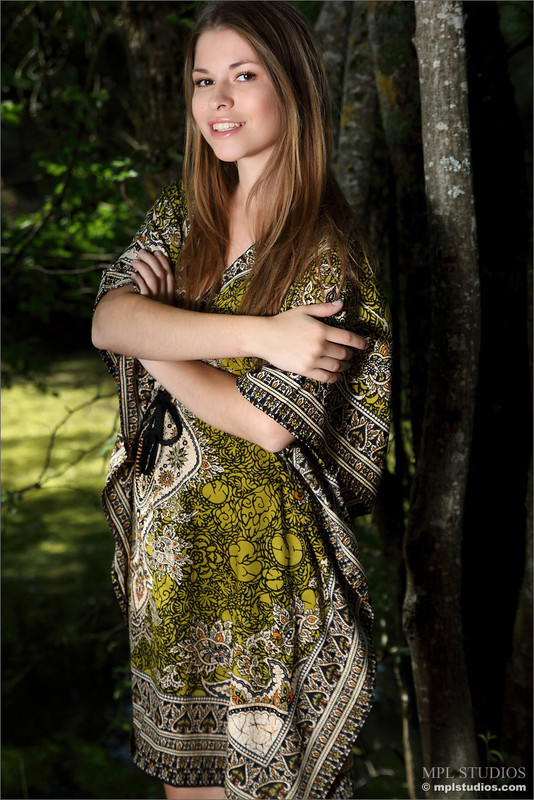 Brunette naked forest