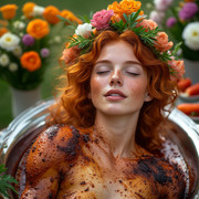 Garden wedding wom served Redhair 0 12