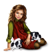 christmas_elf_girl_with_boston_terrier_puppy 25