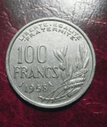 100 Francos 1958 Búho. Francia. 20181025-001014