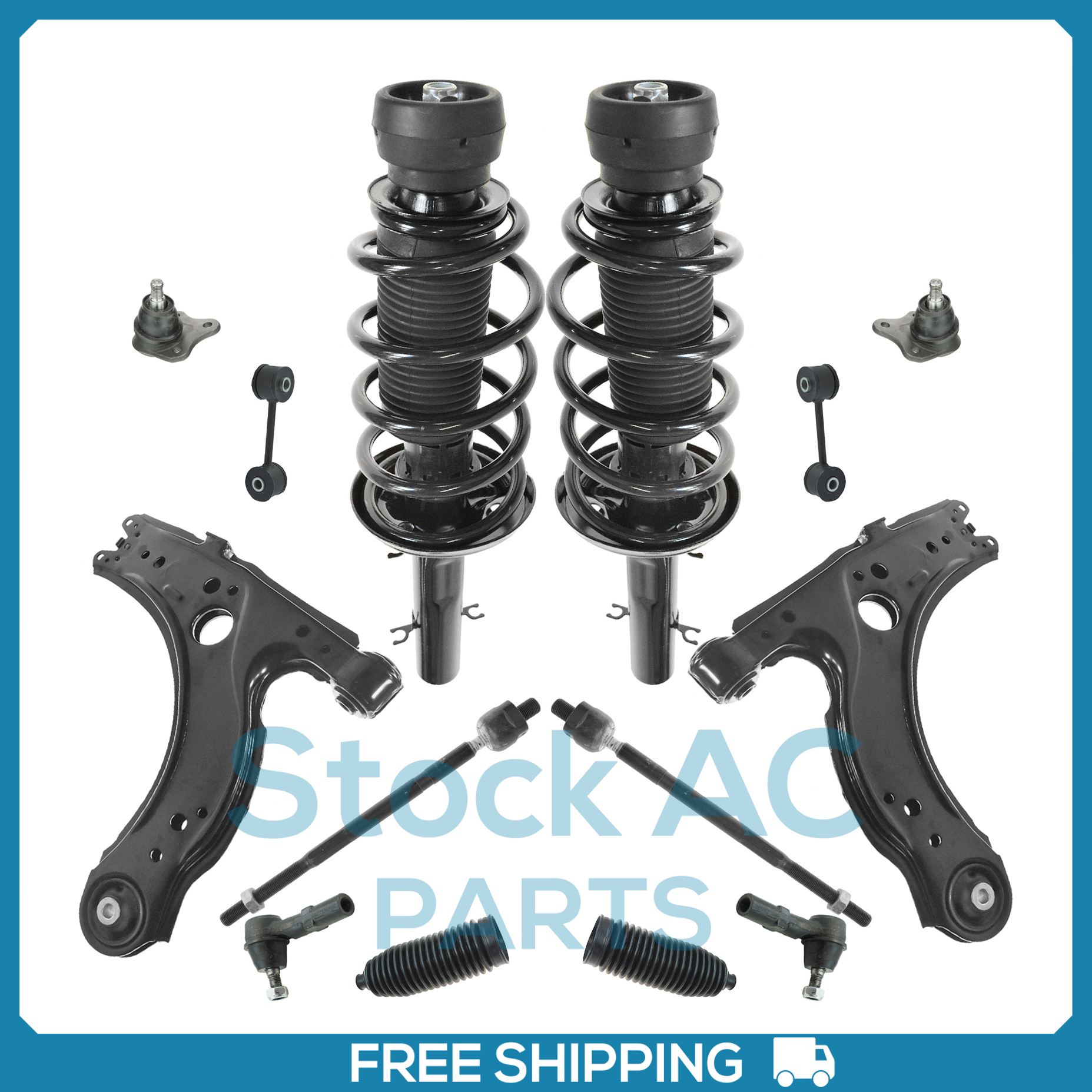 New Suspension Kit for Volkswagen Jetta 01-05 Front End - 14pcs - Picture 1 of 6