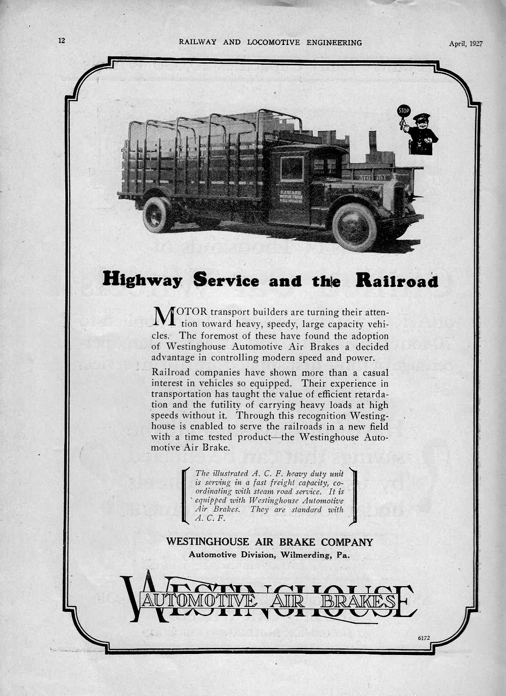 ACF '26c Westinghose Air Brakes Railway & Engineering Apr