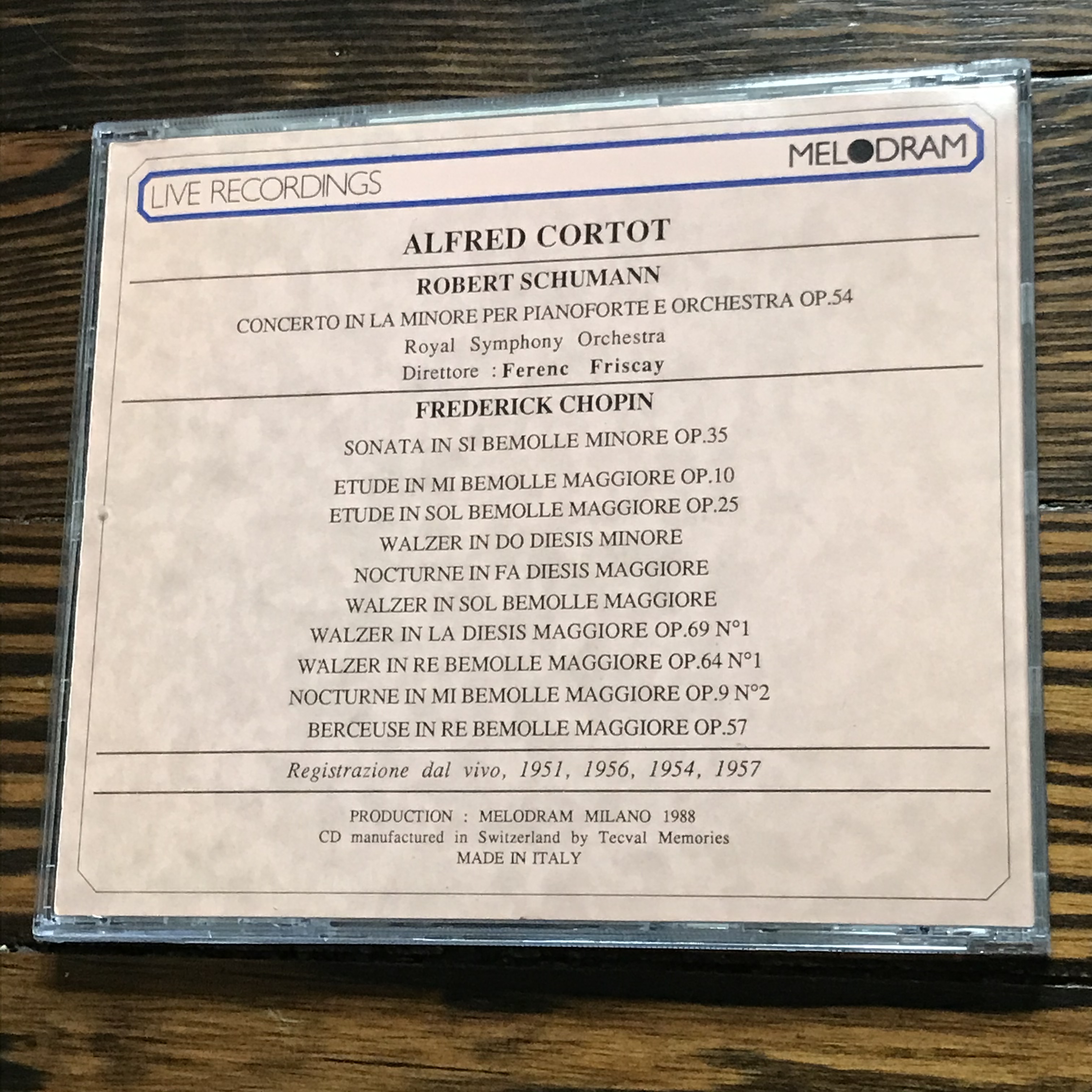 Alfred Cortot / Schumann: Piano Concerto in A minor, Op. 54 / Chopin: Piano  So.. | eBay