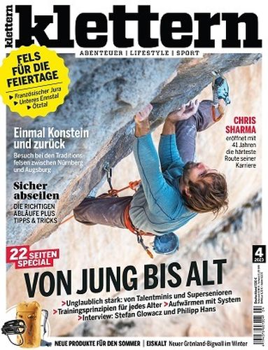 Cover: Klettern Magazin No 04 April 2023
