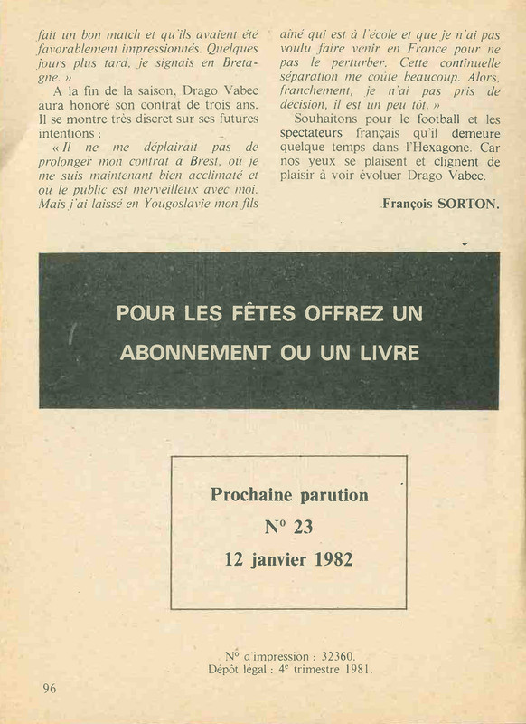 vabec selection football decembre 1981 c