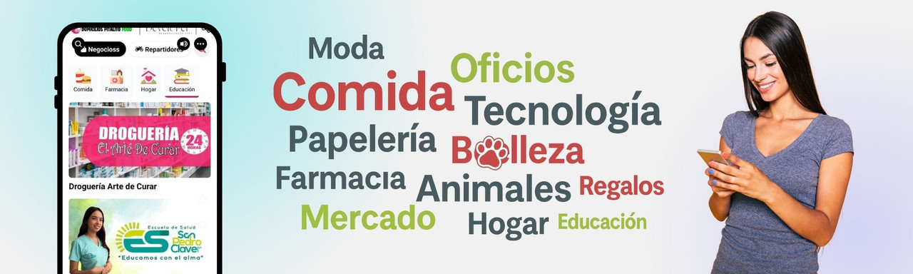 Persona usando la app Dompi Store