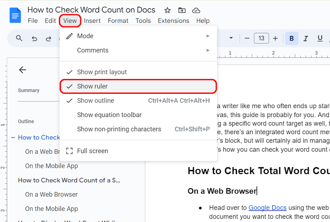 Google Docs Change Margins Uses the Ruler