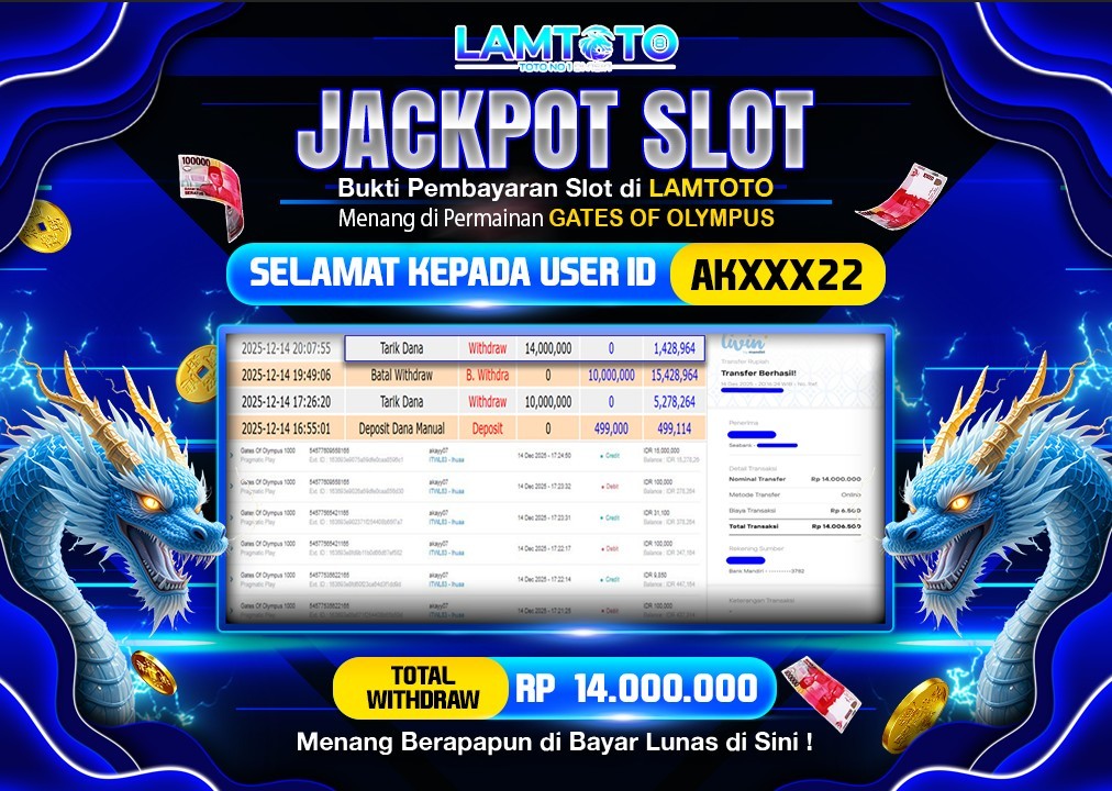 BUKTI JACKPOT LUNAS LAMTOTO