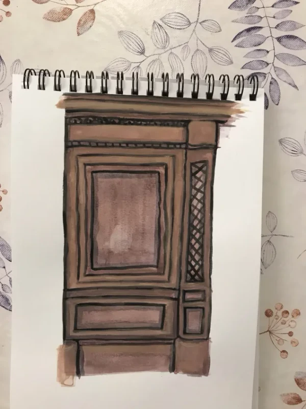 boiserie gouache marron
