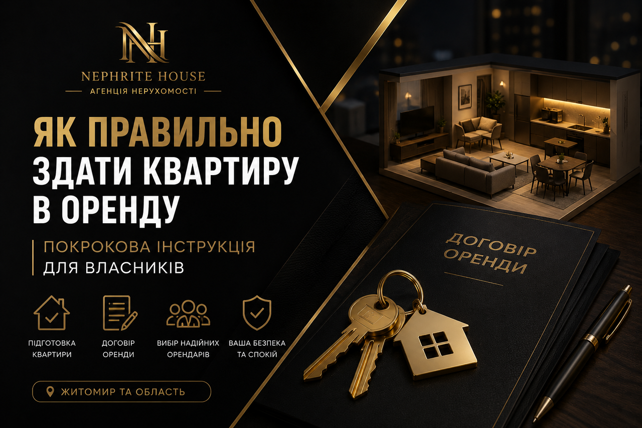 Як правильно здати квартиру в оренду у 2026 році: покрокова інструкція для власників у Житомирі