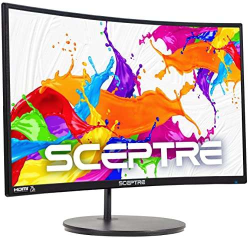 Amazon: Sceptre Monitor Curvado para Juegos de 24 Pulgadas 75Hz HDMIx2 VGA 98% sRGB R1500 
