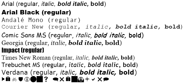 Core Fonts Sample