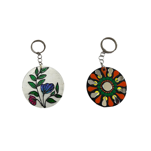 Penkraft Unique Hand-Painted MDF Key Chain Set of 2 Pattern 9