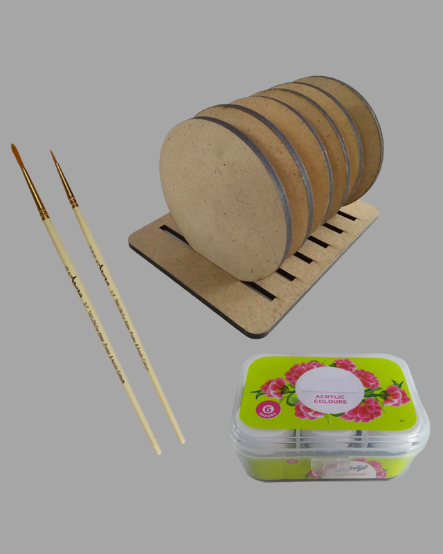 Pop Art on Round Tea Coasters with stand DIY Kit