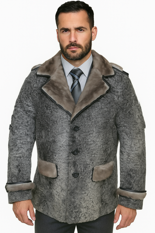 Red Karakul Fur Coat