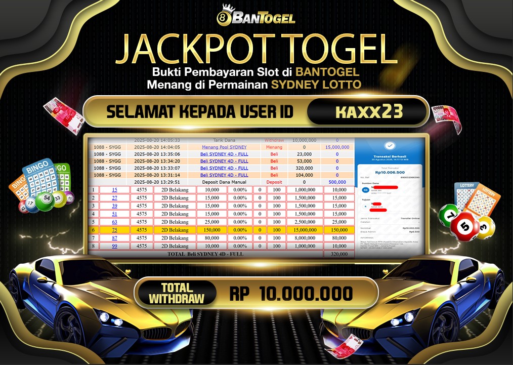 BUKTI JACKPOT LUNAS BANTOGEL