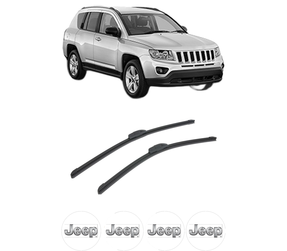 Set stergatoare auto JEEP COMPASS (MK49) din 2006-2011, pentru parbriz auto, 2 bucati, Bosch Aerotwin Retrofit, din cauciuc siliconat rezistent, 4 Stickere Auto JEEP
