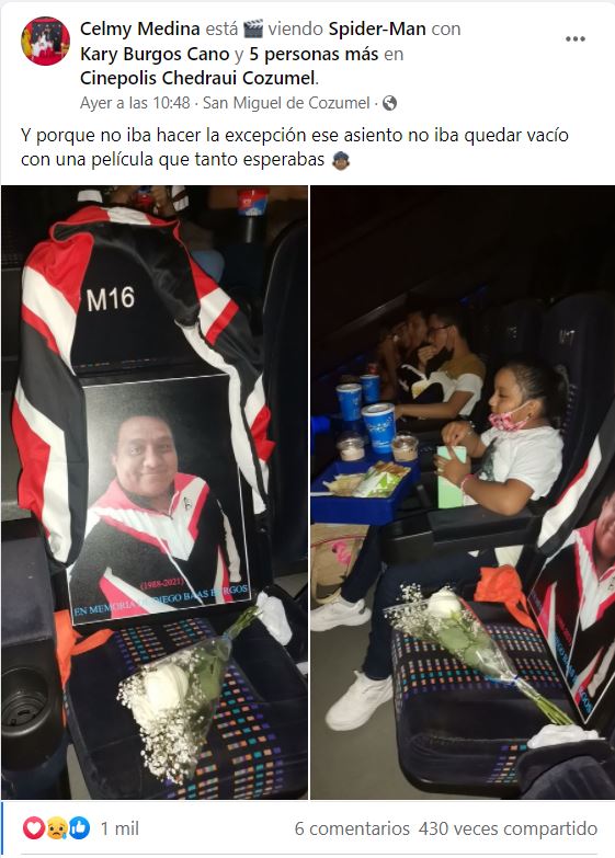 Mujer cumple promesa a su esposo fallecido que era fan de 