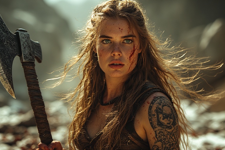 Viking-girl-holding-norse-axe-(10)