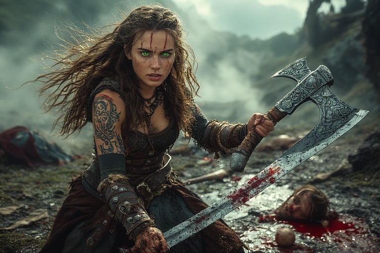 Viking-girl-holding-norse-axe-(6)
