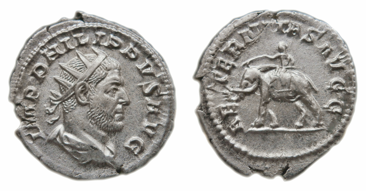 Antoniniano de Filipo I. AETERNITAS AVGG. Elefante a izq. Roma (zíngaro dedit) Sin-t-tulo-331