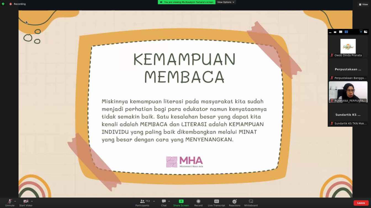 Webminar Meningkatkan Kemampuan Literasi Pada Anak