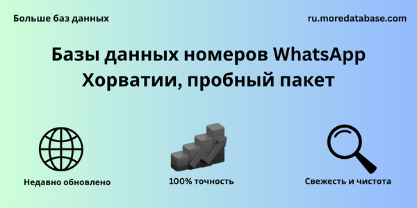 Базы данных номеров Whats App Хорватии пробный пакет