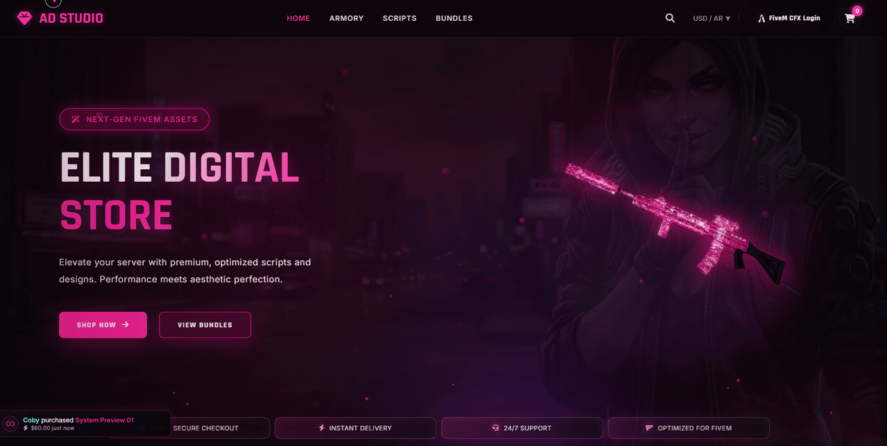 AD Studio Armory Tebex Template