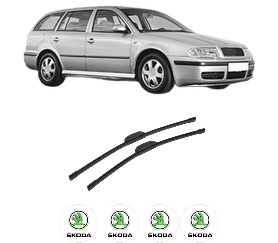Set stergatoare auto SKODA OCTAVIA I Combi (1U5) din 1998-2010, pentru parbriz auto, 2 bucati, Bosch Aerotwin Retrofit, din cauciuc siliconat rezistent, 4 Stickere Auto SKODA