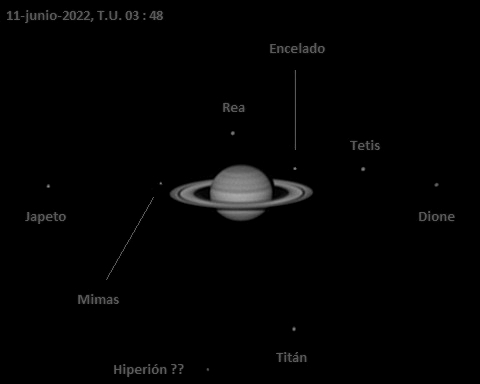 Saturno, oposición 2022 11-junio-2022-BN