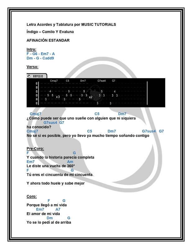Índigo Camilo y Evaluna Letra y Acordes by MUSICTUTORIALS_page-0001