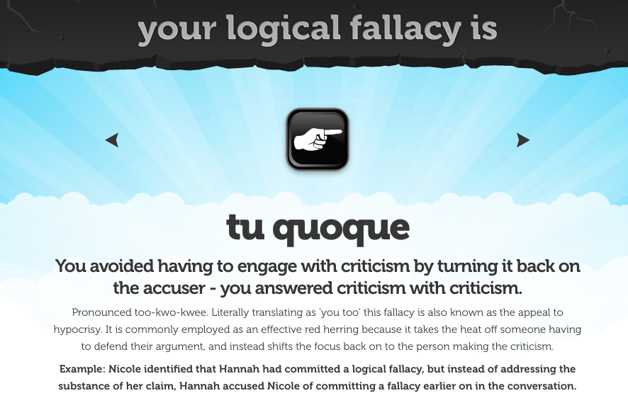 tu quoque fallacy