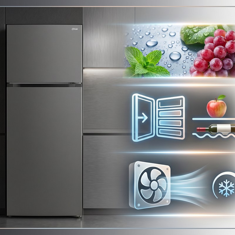 Nevera Oster de 16 pies cúbicos color acero con diseño Top Freezer