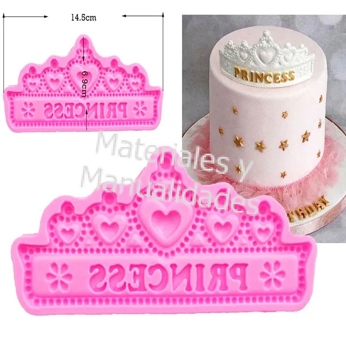 Molde silicona corona tiara para decorar tortas y pastel