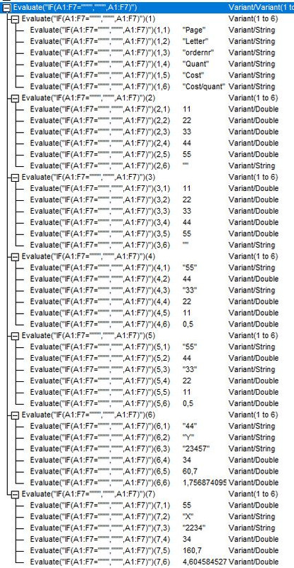 Evaluate( IF(A1 F7=    ,    ,A1 F7) )