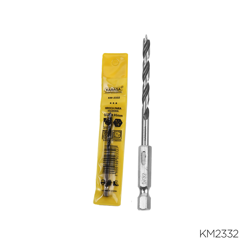 BROCA PARA MADERA CON VASTAGO HEX 1/4" X 5/32" KAMASA