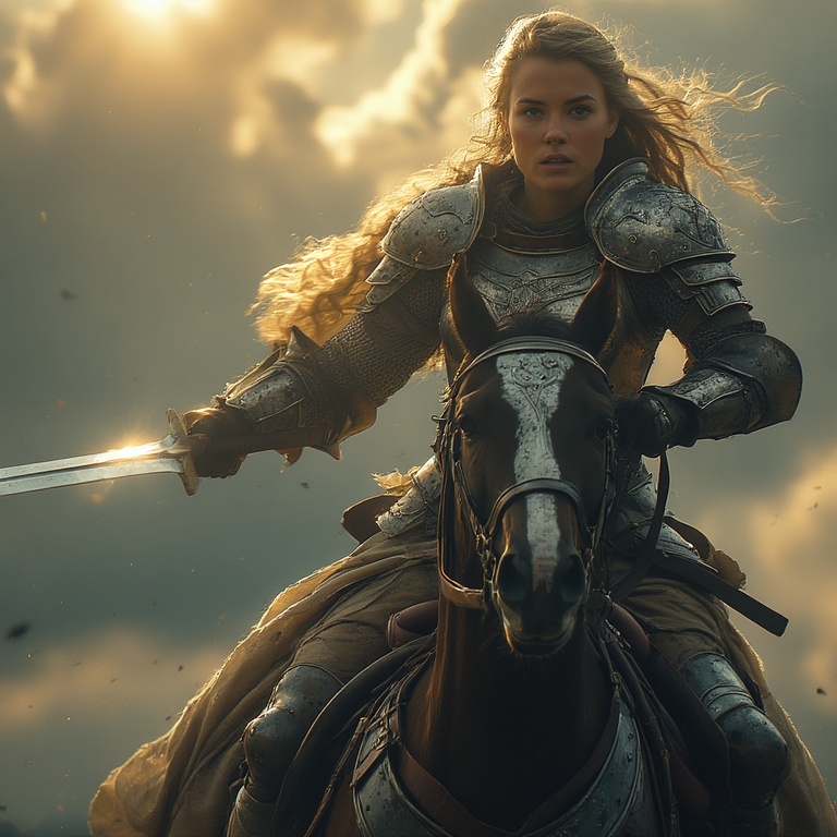 Armored-woman-charging-into-ba-(2)