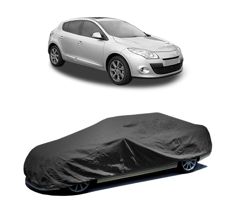 Husa tip prelata auto pentru RENAULT MEGANE III Hatchback Van (BZ_) 2008 - 2015,culoare negru, material textil impermeabil, rezistanta la intemperii praf UV, CARPASSION Husa Protectie