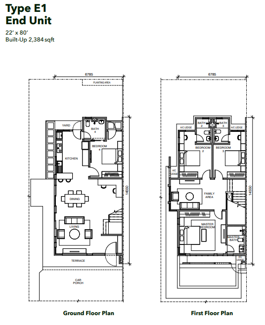 Elmina Green Six Type C floor plan in City of Elmina, Selangor