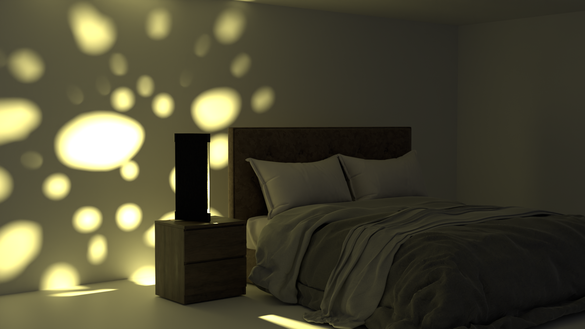 Lamp light in one of the adjustable night modes